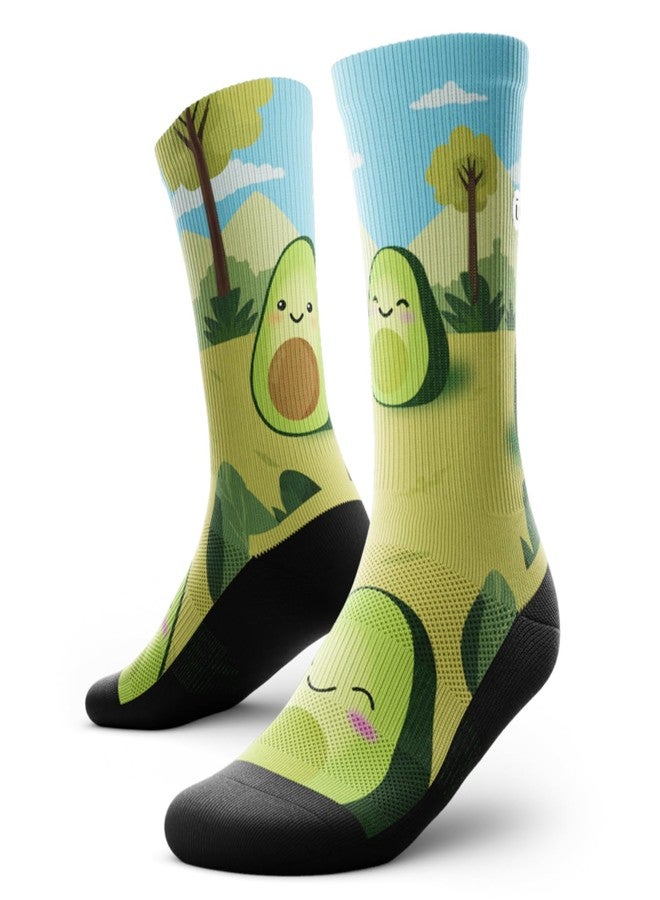 Outway Novelty Crew Socks for Men & Women, Breathable, Moisture-Wicking Athletic Calf Sock with Arch Support, Polyester & Spandex Blend, Colorful, Fun Life, You Complete Me, M-L - Image 1